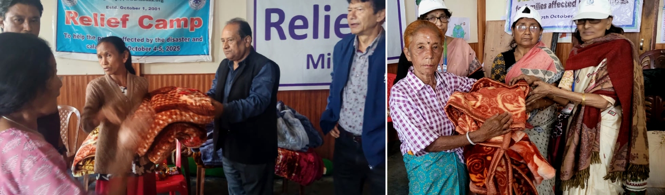 Distribution of Relief Materials at Soureni, Mirik on Oct 17, 2025.